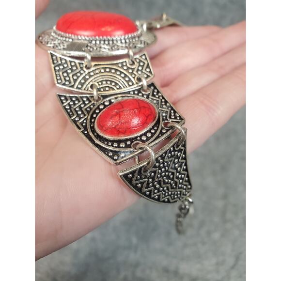 Women's Jewelry Bundle Red Stone Silver Tone Paparazzi Dead Stock Contemporary - Picture 16 of 16